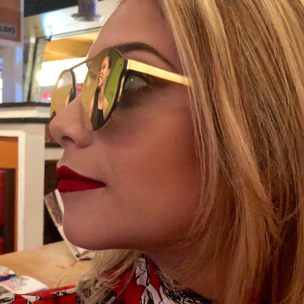 BRICKELL - Pink RIMLESS ROUND MIRRORED SUNGLASSES - Picture 6 of 8